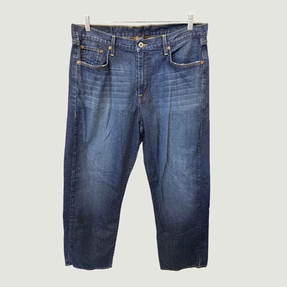 Lucky Brand Rivington Straight Leg Jeans Mens 34 Blue Mid Wash Denim